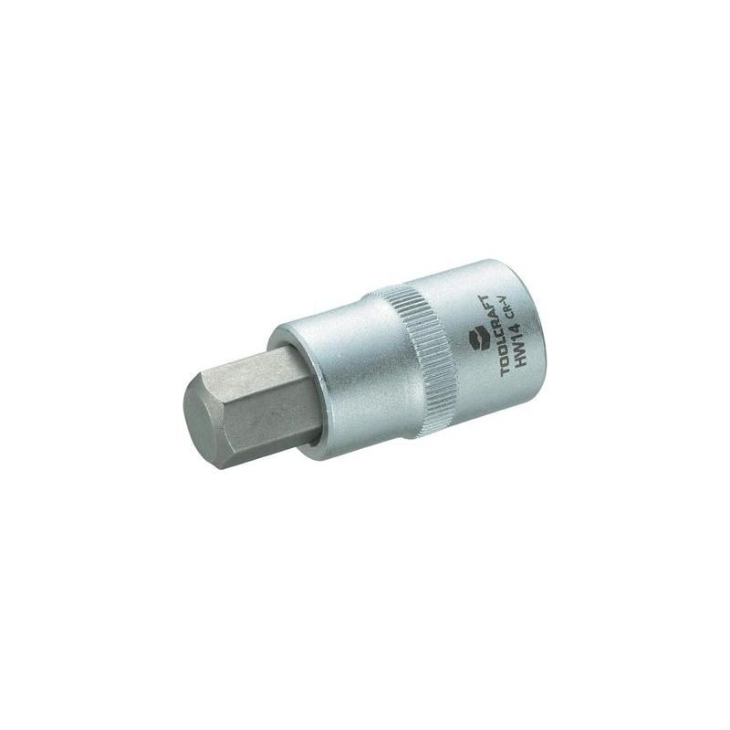 DOUILLE 12,5 MM (1/2'') AVEC EMBOUT À 6 PANS TOOLCRAFT 816161 1/2'' (12.5 MM) 14 MM LONGUEUR 55 MM