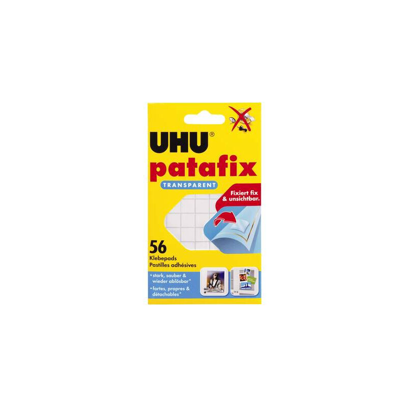 UHU Blister de 16 pastilles Double Fix ultra-fortes double-face 26 x 31 mm