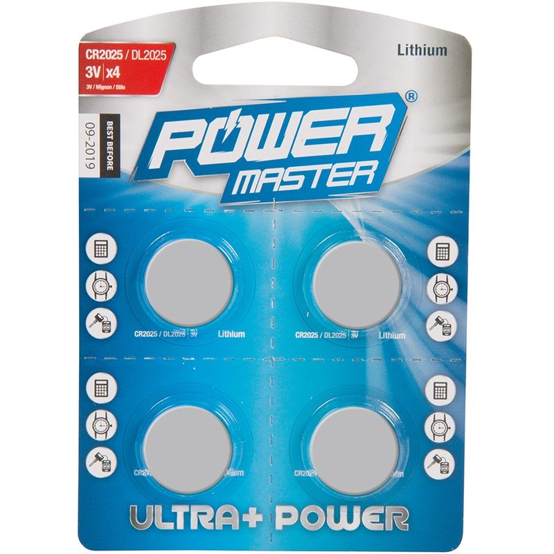 LOT DE 4 PILES BOUTON LITHIUM CR2025 PMASTER 458775