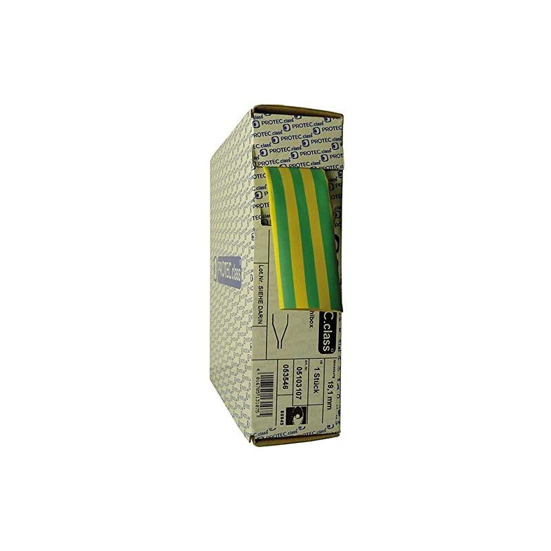 Tube Thermorétractable TCR 19/9,5 Mm Vert-jaune - ERGOM, Pour Câblage Pro