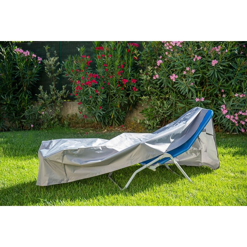 Housse De Protection Pour Chaise Longue Jardin - Tissu Oxford 210D Noir, 200x70x40/75 Cm - 3