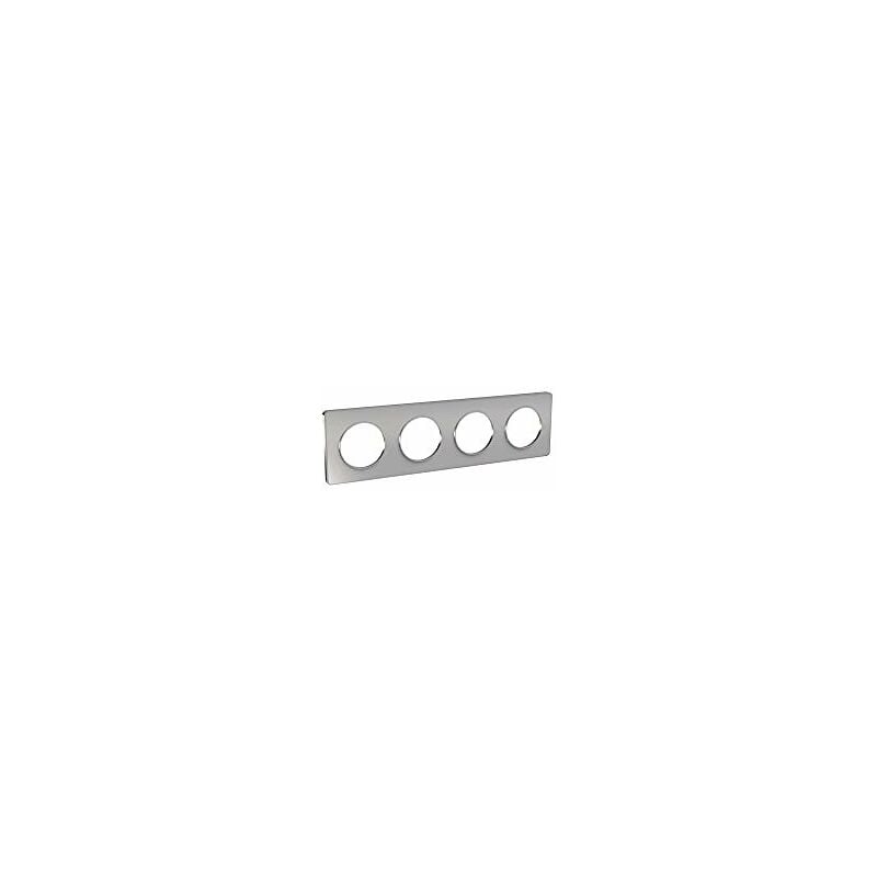 SCHNEIDER ELECTRIC - ODACE TOUCH, PLAQUE ALU 4 POSTES HORIZ. OU VERT. ENTRAXE 71MM - S530808