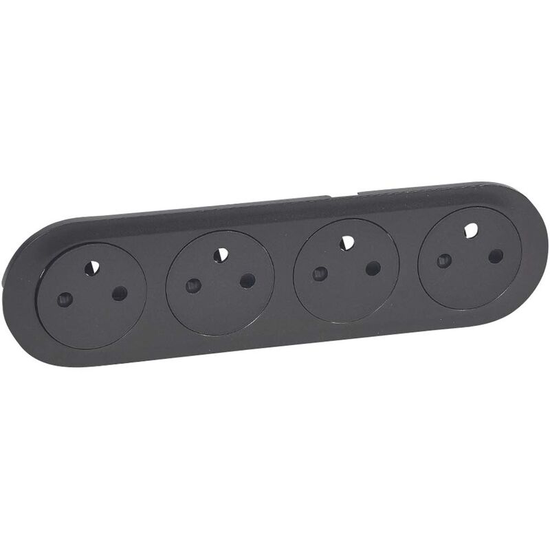 ENJOLIVEUR LEGRAND CÉLIANE PRISE 4 X 2P+T SURFACE PRÉCABLÉE COMPACTE - GRAPHITE LEG067914
