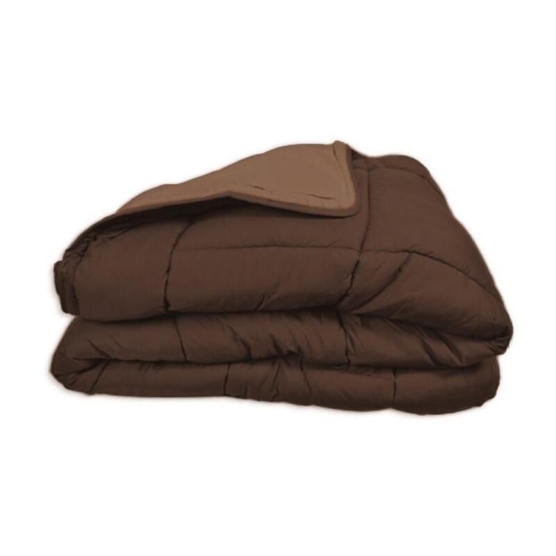 COUETTE CALGARY MICROFIBRE 200X200 CM CHOCO ET MOKA 009467