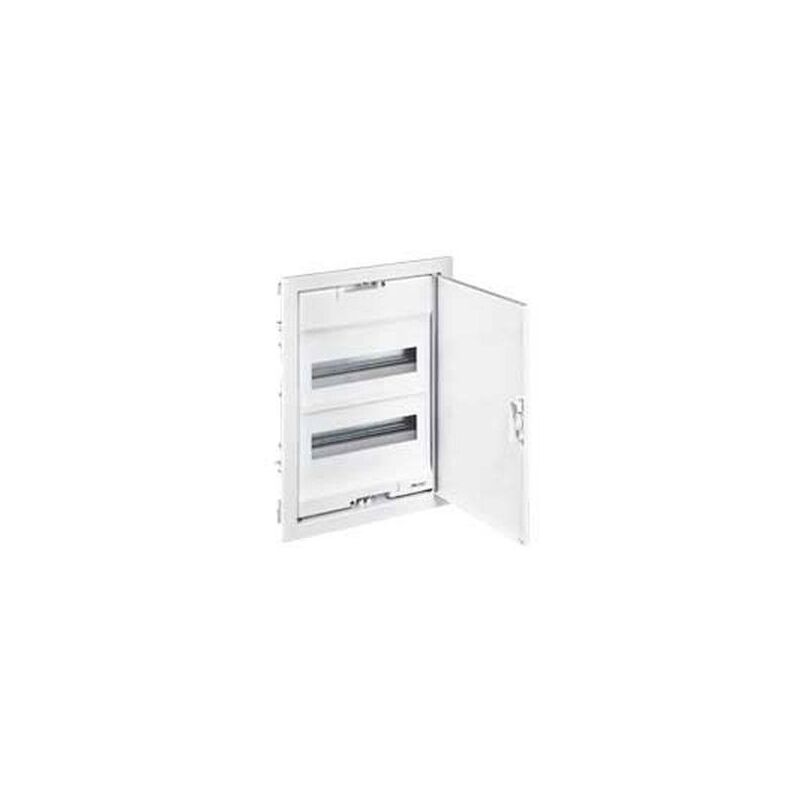 LEGRAND LEG01532 COFFRET ENCASTRÉ PORTE MÉTAL EXTRA PLATE 2 RANGÉE 24 + 4 MODULES BLANC