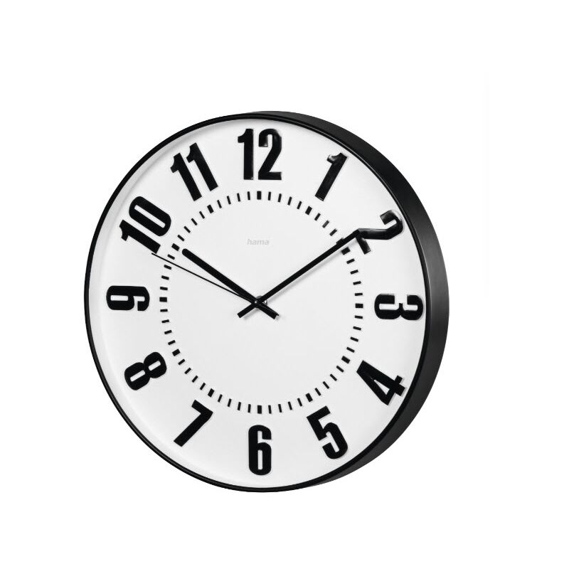 Horloge / Calendrier LCD - Digits blancs sur noir - Radio-pilotée