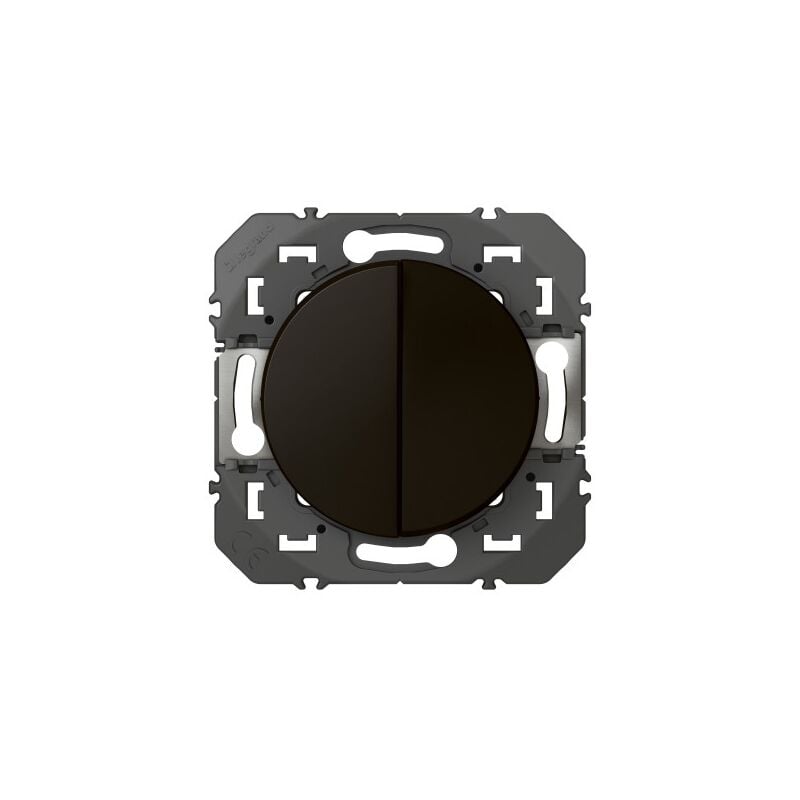 DOUBLE INTERRUPTEUR OU VA-ET-VIENT DOOXIE 10AX 250V FINITION NOIR MAT LEGRAND LEG600202