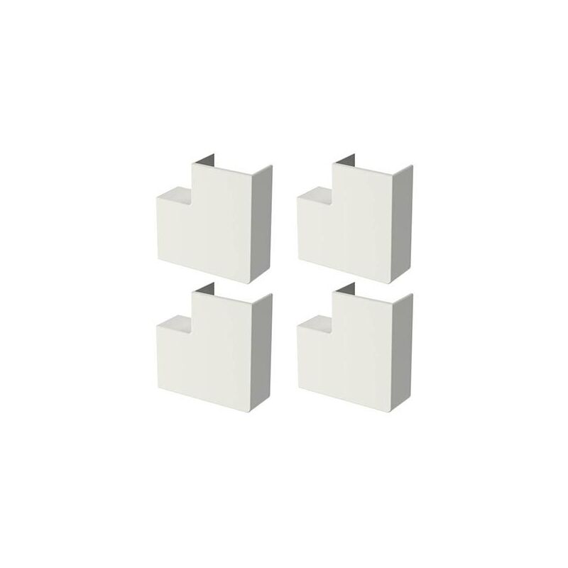 Plinthe électrique blanche en plastique GGK, lot de 4, Moulures