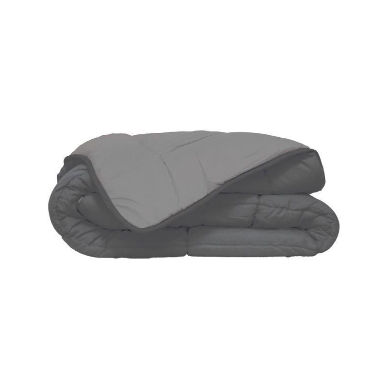 HUDSON COUETTE LÉGERE MICROFIBRE 200G/M² 140X200CM ACIER & ARGENT POYET MOTTE
