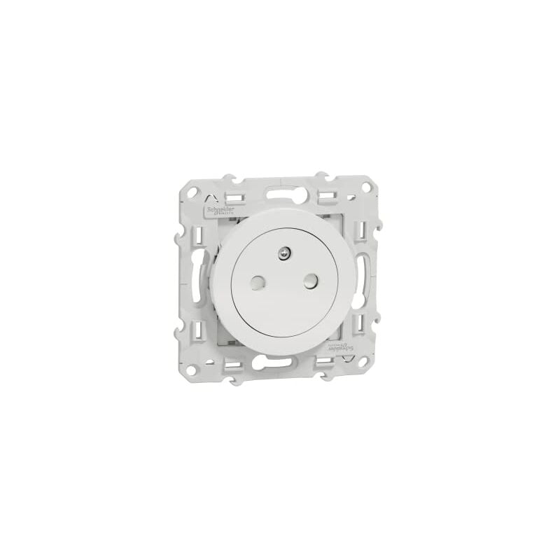 SCHNEIDER ELECTRIC - ODACE - PRISE DE COURANT 2P+T AFFLEURANTE - BLANC - AVEC GRIFFES - S525052