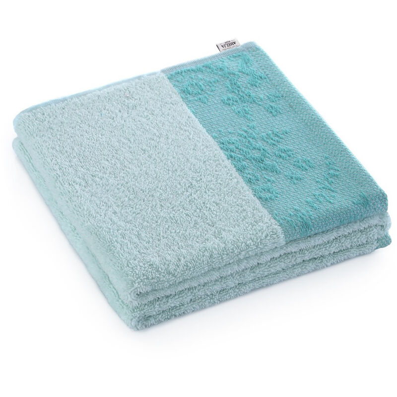 Serviette de bain bleu 100% coton 70x140 cm TEX HOME : la