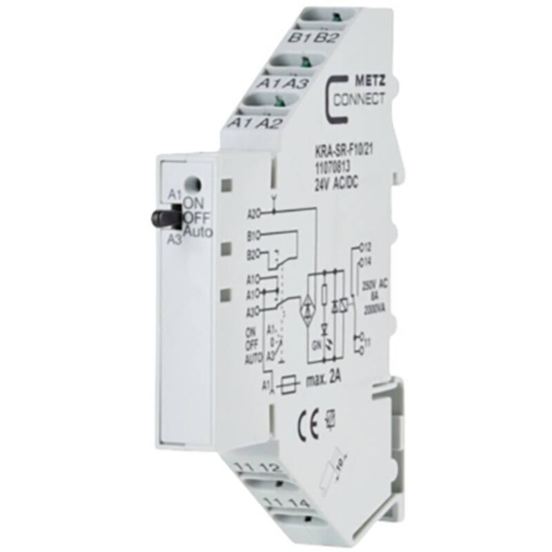 Relè BTR Blumberg KRA-SR-M8/21 24V AC/DC - Contattore Con Morsetti A Vite E 1 Commutatore