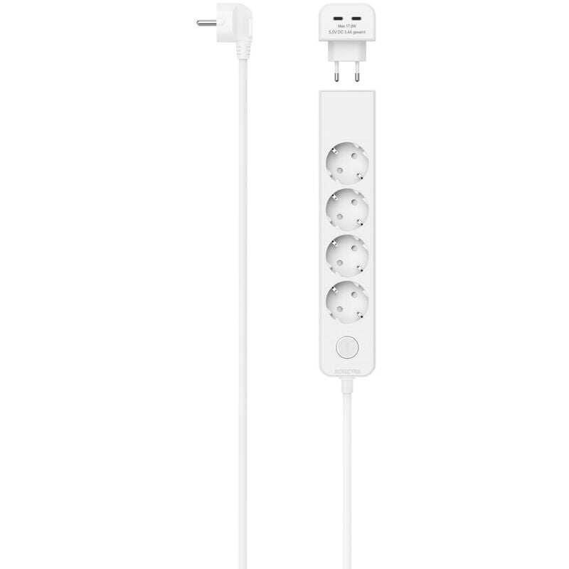 Multiprise Electrique USB C 3680W Bloc Multiprises Murale 4 Prises 7 en 1  Chargeur Secteur 3 USB Prise Multiple Interrupteur Compatible avec  iPhone/iPad, Idéal …