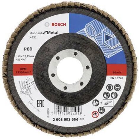 BOSCH 2608603654 PLATEAU À LAMELLE X431 STANDARD FOR METAL 115 X 22,23 MM 80 (1/2)