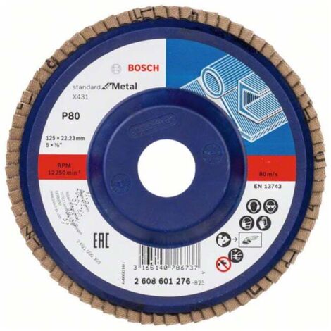 Bosch Disque à lamelles X431 Standard for Metal droit 125 mm 80 Plastique - 2608601276 (1/2)