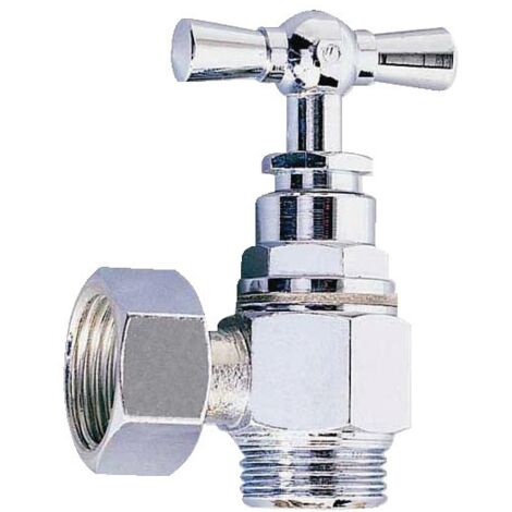 Riquier – Robinet de WC équerre nickelé à potence 12x17 – Finition chromée – Compatible installations standard – Usage sanitaire durable