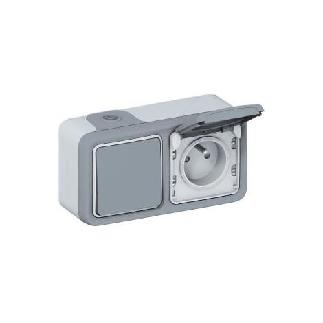LEGRAND INTERRUPTEUR + PRISE 2P+T APPARENT PLEXO LEG69914