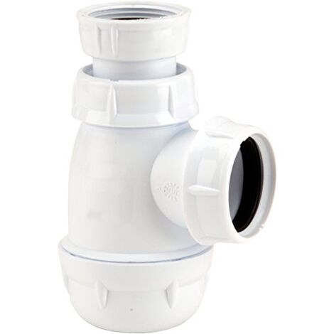Nicoll – Siphon bidet universel réglable en PVC – Hauteur 110 à 130 mm – Sortie 1''1/4 avec joint américain – Compatible tube Ø 32 mm - LB221 (1/5)