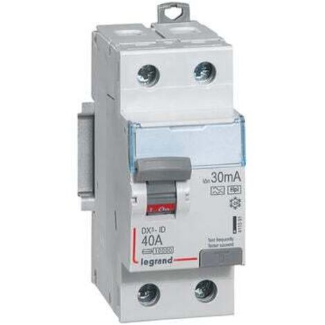 Legrand – Interrupteur différentiel bipolaire 40A 30mA – 411591 – 230V~ – Bornes à vis – Norme NF EN 61008-1 – Protection circuits sensibles