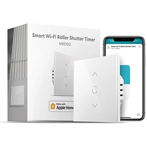INTERRUPTEUR VOLET ROULANT CONNECTÉ (FIL REQUIS), INTERRUPTEUR DE RIDEAU COMPATIBLE AVEC HOMEKIT, ALEXA ET GOOGLE HOME, CONTRÔLE