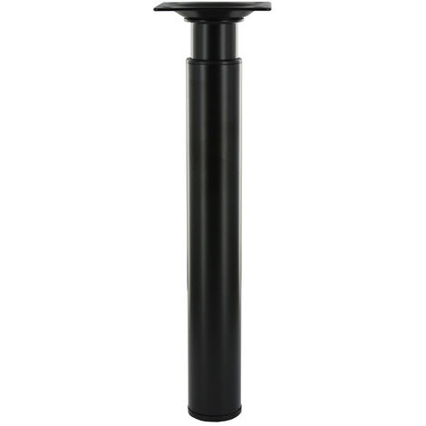 Pied de meuble cylindrique réglable HETTICH, D. 6 cm, H.20 cm, acier poli  noir