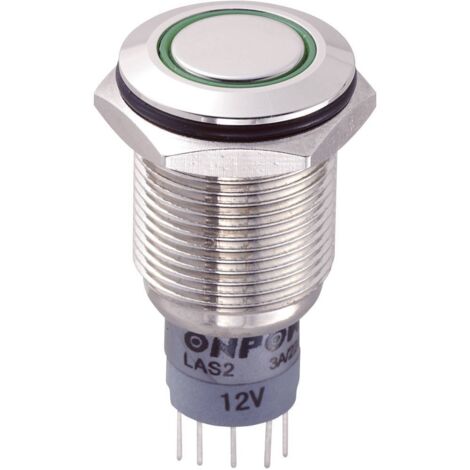 Bouton-poussoir antivandalisme TRU COMPONENTS LAS2GQF-11E/G/12V/N/P 701870 250 V/AC 3 A 1 x On/(On) IP67 à rappel 1 pc( (1/2)