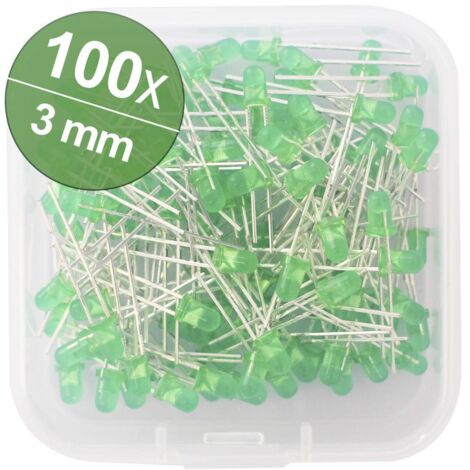 Quadrios Assortiment de LEDs vert 3 mm 20 mA 2.0 V C002042 (1/3)