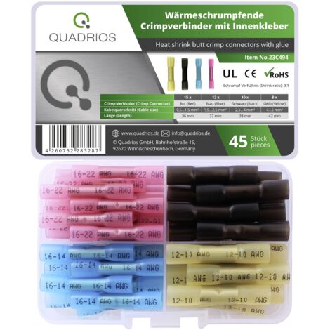 QUADRIOS 23C494 PROLONGATEUR 0.5 MM² 6 MM² ROUGE, BLEU, NOIR, JAUNE 45 PC(S) (1/3)