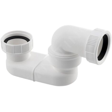 Siphon de lavabo 40mm – Écrou-raccord 1 1/2' – Hauteur 74mm – Plastique blanc pour drainage efficace – Polysan (1/3)