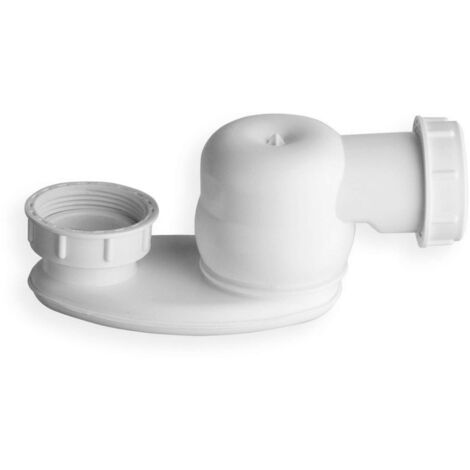 Siphon de lavabo avec écrou-raccord G 1 1/2 – Hauteur 42 mm – Sortie diamètre 40 mm – Plastique blanc pour installations sanitaires – Polysan (1/3)