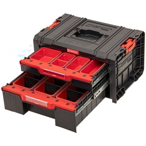 Qbrick System PRO Drawer 2 Toolbox 2.0 Expert empilable 450 x 310 x 244 mm 4,5 l 9,5 l IP54 avec deux tiroirs 10 inlays et 6 séparateurs