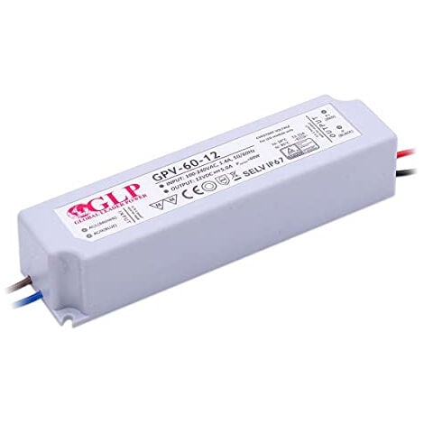 GLP BLOC D'ALIMENTATION 12 V 5 A COURANT CONSTANT LED 60 W IP67 LEDIN GPV-60-12