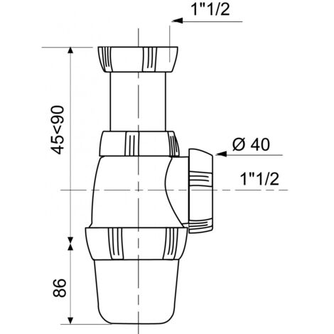 Siphon D'évier Classique Wirquin SP3223 - Diamètre 40 Mm, Blanc, Réglable En Hauteur, Neuf
