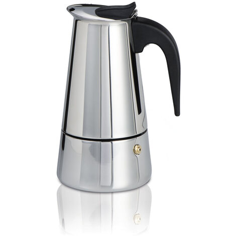Cosumy Cafetière Expresso Inox 200ml Pour 4 Tasses - Compatible Induction Gaz Et Tous Feux - Moka Italienne