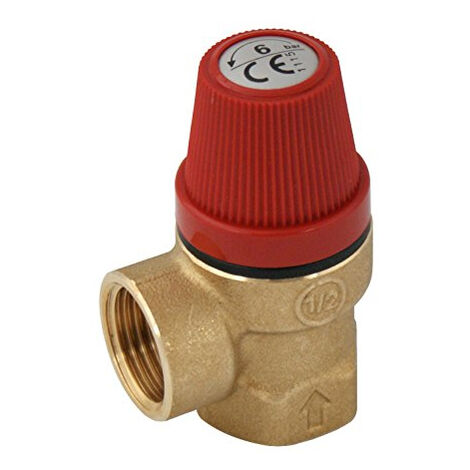 Thermador – Soupape de sécurité sanitaire laiton 1/2'' – Pression max 6 bar – Raccord femelle pour systèmes de chauffage central