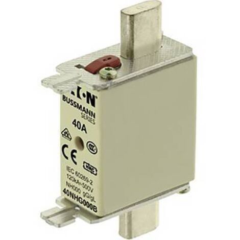EATON 40 NHG000B INSERT DE SÉCURITÉ, BASSE TENSION, 40 A, AC 500 V, NH000, GL/GG, IEC, DOUBLE KENN DÉTECTEUR DE TENSION FÜHRENDE (1/3)