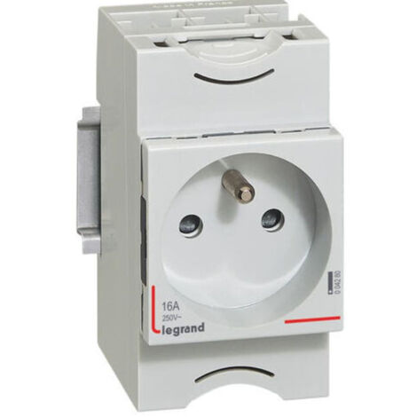 Legrand – Prise de courant 2P+T 10/16A – Mode de pose encastré – Indice de protection IP20 – Pour installations électriques