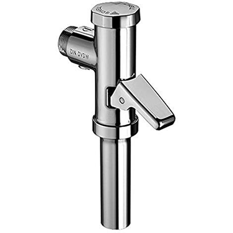 Schell – Chasse d'eau de WC à pression 3/4'' chromé – Mécanisme à débit réglable 1,0-1,3 L/s – Bac plat et rinçage en profondeur – Pression à partir de 1,2 bar