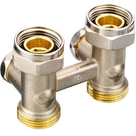 Répartiteur RLV-KS droit pour radiateur Femelle 1/2' - par le sol - Danfoss 003L0220 (1/3)