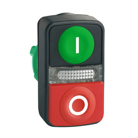 Tête de bouton-poussoir Schneider Electric Vert, Rouge, Momentané, Ø découpe 22mm, Harmony XB5 ( Prix pour 1 ) (1/3)