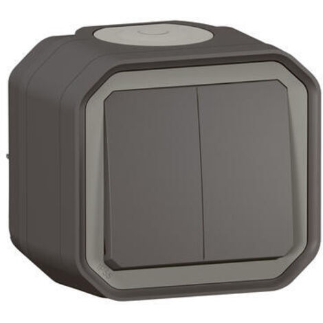 Legrand – Double interrupteur étanche complet – Protection IP55 et IK08 – Connexion rapide sans outil – Pour chantiers humides et extérieurs (1/6)
