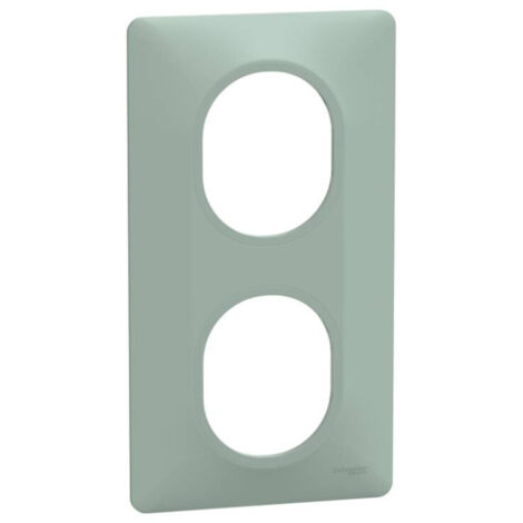 PLAQUE DE FINITION DÉCO OVALIS SCHNEIDER 2 POSTES - VERTICAL - SAUGE 5645 SCHNEIDER ELECTRIC