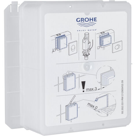 Grohe – Urinoir avec mécanisme GD2 – Dimensions 197 x 156 mm – Compatible cisternes Rapid SLX – Plaque de déclenchement pour 2 rinçages