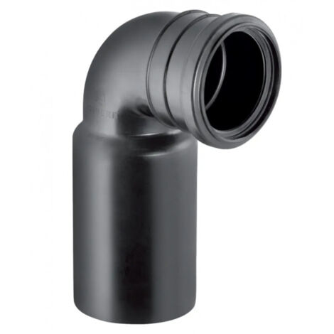 Geberit – Coude d'évacuation 90° – Raccordement PE pour WC suspendu – Joint EPDM – Résistant aux UV – Diamètre 90mm – Hauteur 22.5cm (1/4)