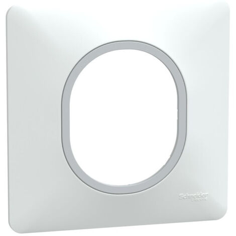 PLAQUE DE FINITION DÉCO OVALIS SCHNEIDER 1 POSTE - BLANC FILET CHROMÉ SCHNEIDER ELECTRIC