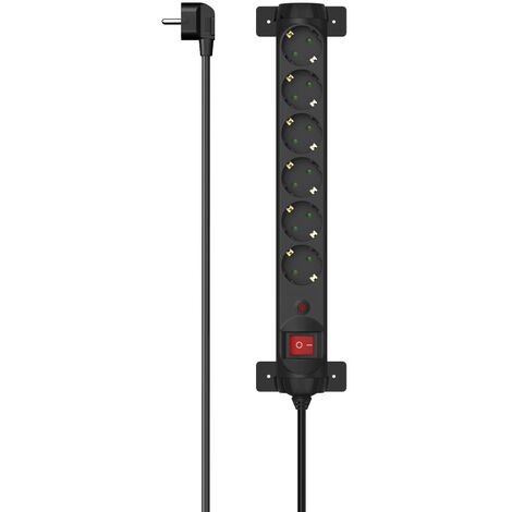 MULTIPRISE, 6 PRISES, PROT. CTRE SURTENS., 360°, INTERR., 1,4 M, NRE HAMA 00223161 (1/5)
