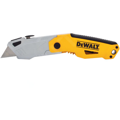Dewalt – Cutter de sécurité à lame rétractable – Changement rapide par bouton – Conception pliable pour une main – Compatible avec lames standards - DWHT10261-0