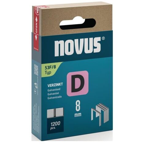 Novus Tools 042-0789 Agrafes fil plat Type 53F 1200 pc(s) Dimensions (L x l) 8 mm x 11.3 mm (1/3)