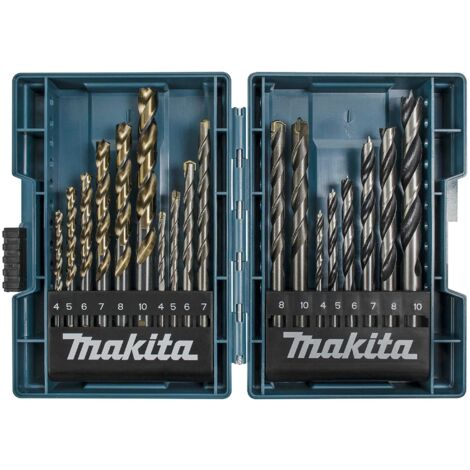 Makita – Coffret de 18 forets cylindriques pour perceuse – Acier HSS – Pour métal et bois – B49432 (1/3)