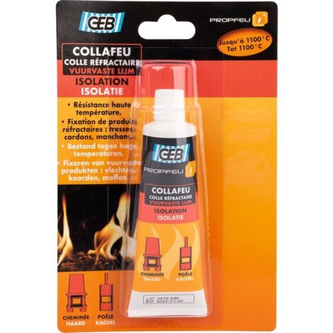 GEB – Colle mastic réfractaire 50ml – Tenue jusqu'à 1500°C – Pour briques réfractaires et gaines – Application facile sur supports poreux (1/7)